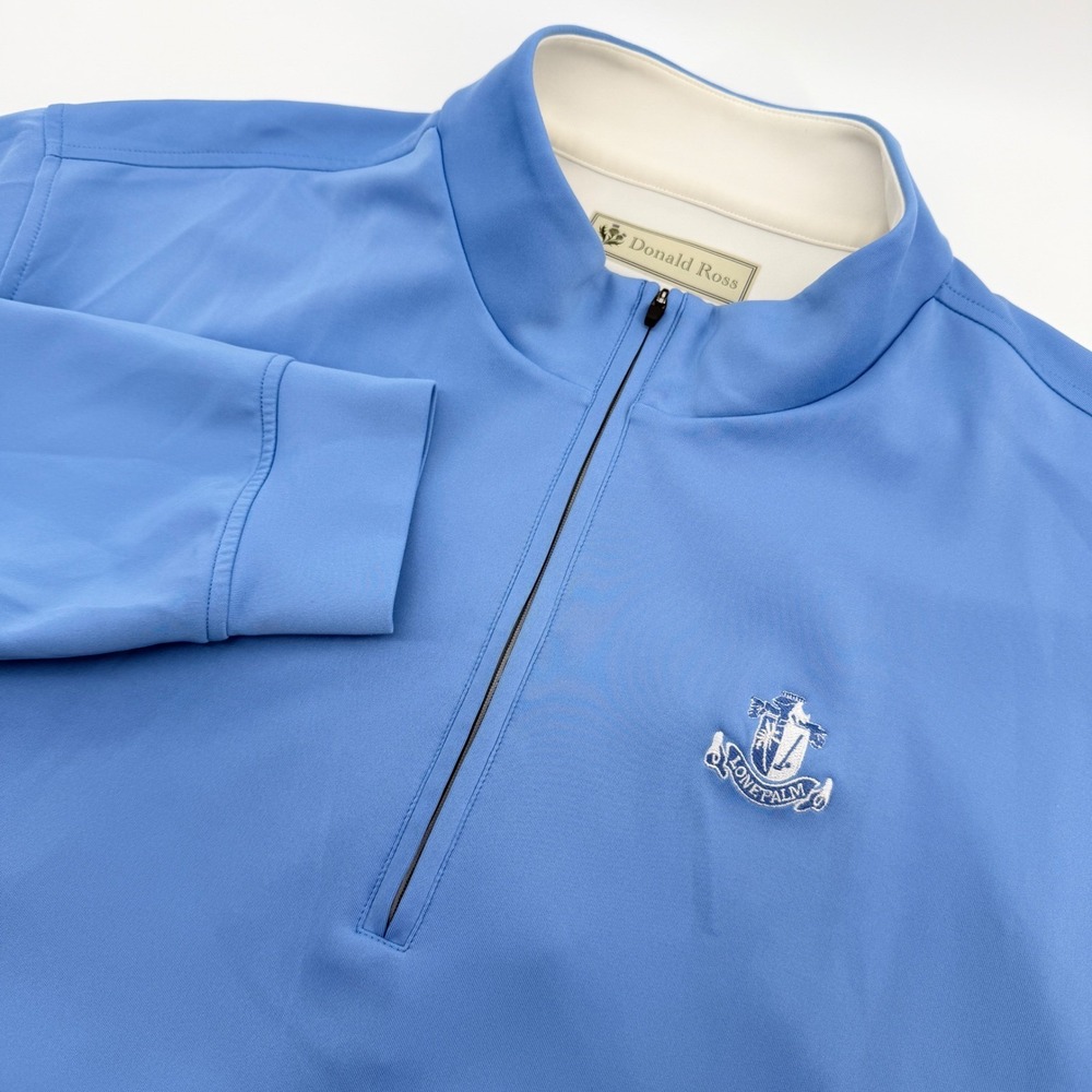 Donald Ross Lone‎ Palm Golf Sweater Mens XXL (Tag XL) Blue Performance 1/4 Zip